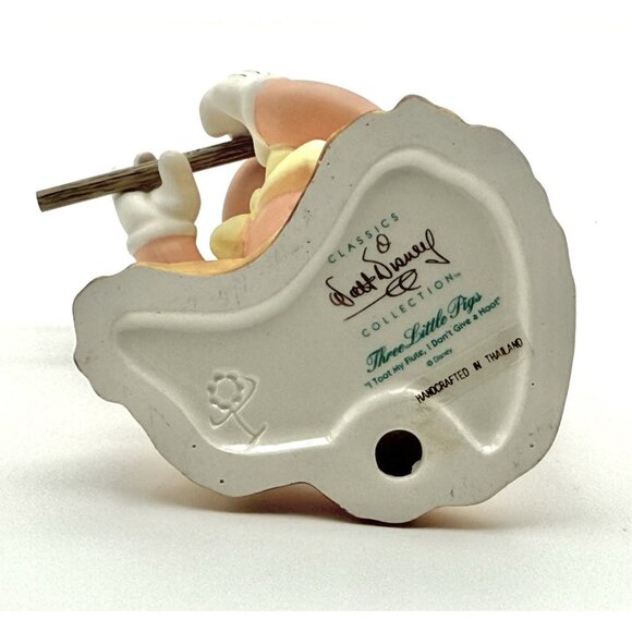 Rare WDCC Three Little Pigs Pfeiffer Pig Eldest Son Straw Ceramic Figure Disney - Picture 5 of 5